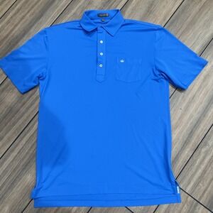 Peter Millar Summer Comfort Polo Shirt Men's Size Medium Blue Performance Golf